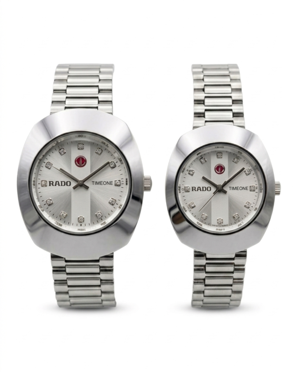 Timeless Elegance: Classic Silver Couple’s Watch Set