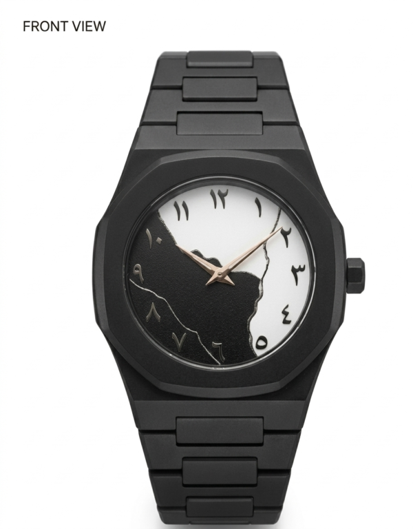 The Avant-Garde Monochrome: Split-Dial Eastern Arabic Watch